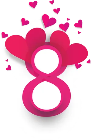 International Womens Day Number8 Graphic PNG Image