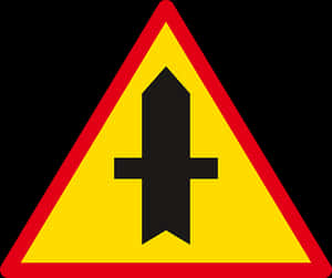 Intersection Sign Warning Traffic Symbol PNG image with transparent background