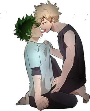 Intimate Moment Anime Characters PNG Image