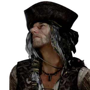 Intrepid Pirate Portrait PNG Image