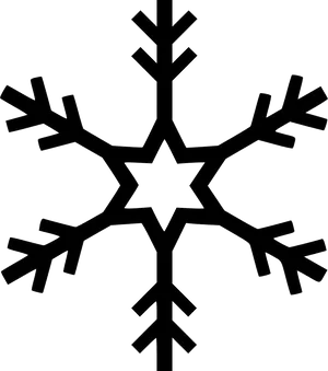 Intricate Black Snowflake Design PNG Image