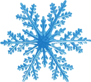 Intricate Blue Snowflake Design PNG Image