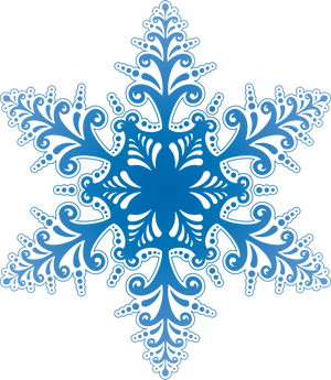 Intricate Blue Snowflake Design PNG Image