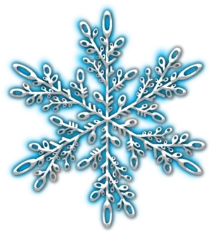 Intricate Blue Snowflake Graphic PNG Image