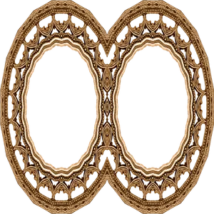 Intricate Dual Oval Frame Design PNG Image