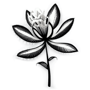 Intricate Flower Black and White PNG gpg32 PNG