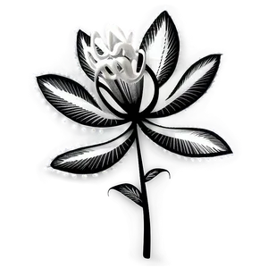 Intricate Flower Black And White Png Gpg32 PNG Image