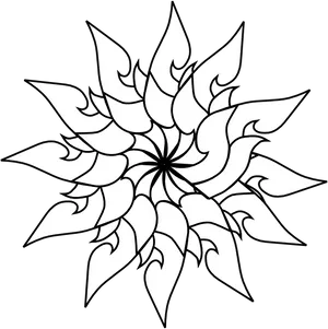 Intricate Flower Outline Design.png PNG Image