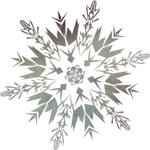 Intricate Frozen Snowflake Design PNG Image