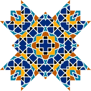Intricate Geometric Star Pattern PNG Image