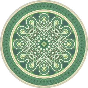Intricate Green Mandala Pattern PNG Image