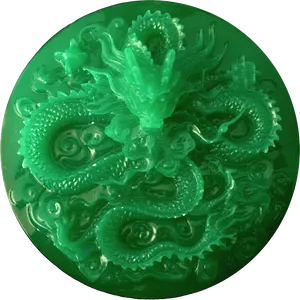 Intricate Jade Dragon Carving PNG Image