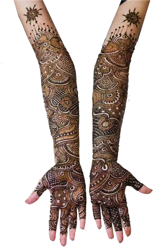 Intricate Mehndi Design Arms PNG Image