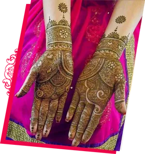 Intricate Mehndi Designon Hands PNG Image