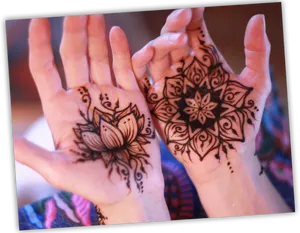 Intricate Mehndi Designson Hands PNG Image