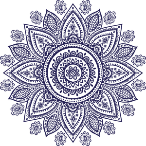 Intricate Navy Mandala Design PNG Image