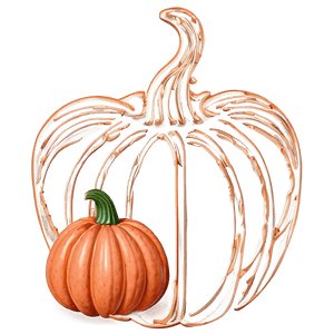 Intricate Pumpkin Outline Creation PNG 2 PNG