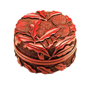 Intricate Red Carved Seal PNG Image