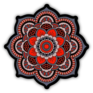 Intricate Red Mandala Artwork PNG Image