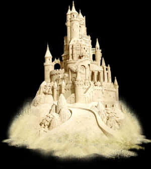 Intricate Sand Castle Sculpture PNG image with transparent background