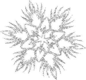 Intricate Silver Snowflake Design.png PNG Image