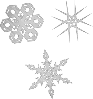 Intricate Snowflake Designson Blue Background PNG Image