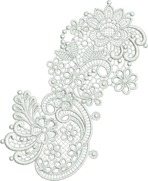 Intricate White Lace Design PNG Image