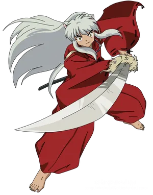 Inuyasha_with_ Tessaiga_ Anime_ Character PNG Image