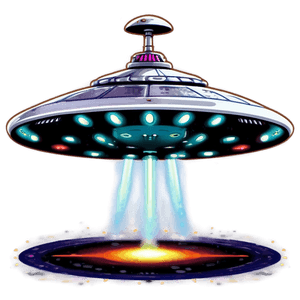 Invaders Style Flying Saucer PNG 06202024 PNG