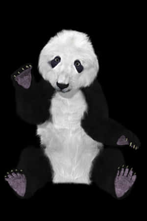 Inverted Color Panda Plush PNG image with transparent background