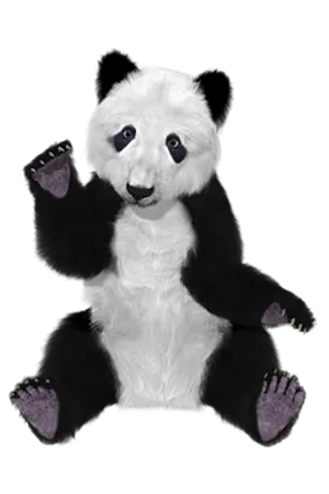 Inverted Color Panda Plush PNG Image