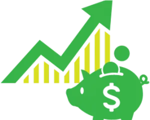 Investment Growth Piggy Bank Graphic PNG Image