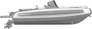 Invictus Motorboat Side View PNG Image