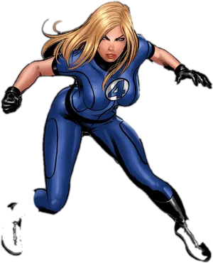 Invisible Woman Action Pose PNG Image