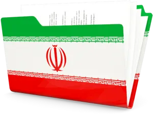 Iran Flag Folder Design PNG Image