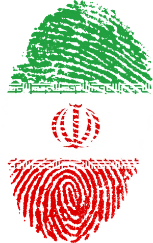 Iranian Fingerprint Flag Art PNG Image