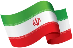 Iranian National Flag Waving PNG Image