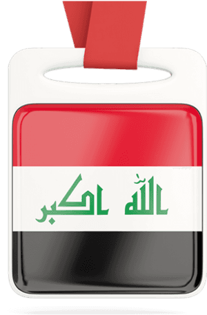 Iraq Flag Keychain Design PNG image with transparent background