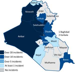 Iraq Incident Density Map PNG image with transparent background