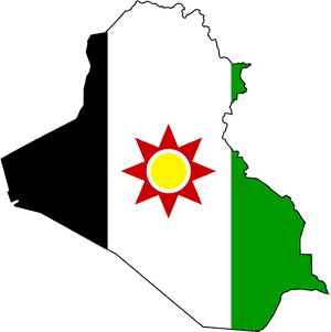 Iraq Kurdistan Map Graphic PNG image with transparent background