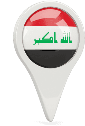 Iraq Location Pinwith Flag PNG image with transparent background