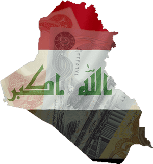 Iraq Map Currency Overlay PNG image with transparent background