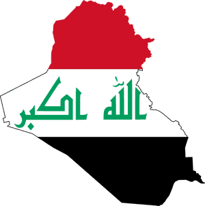 Iraq Map Flag Graphic PNG image with transparent background