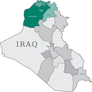 Iraq Map Nineveh Highlighted PNG image with transparent background