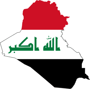 Iraq Mapwith Flag Graphic PNG image with transparent background