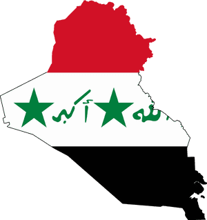 Iraq Mapwith Flag Overlay PNG image with transparent background