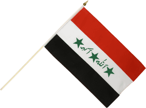 Iraq National Flagon Pole PNG image with transparent background