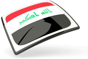 Iraqi Flag Button PNG image with transparent background