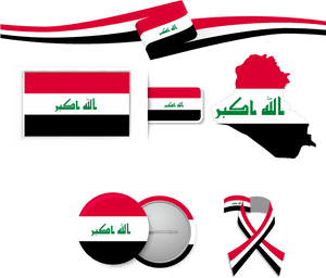 Iraqi Flag Design Elements PNG image with transparent background