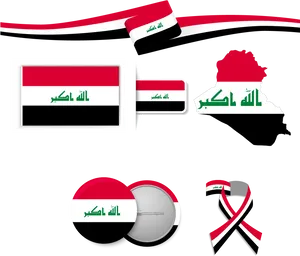 Iraqi Flag Design Elements PNG Image